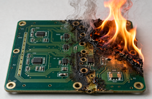 Thermal Dynamics and Failure Analysis of Burning Circuit Boards